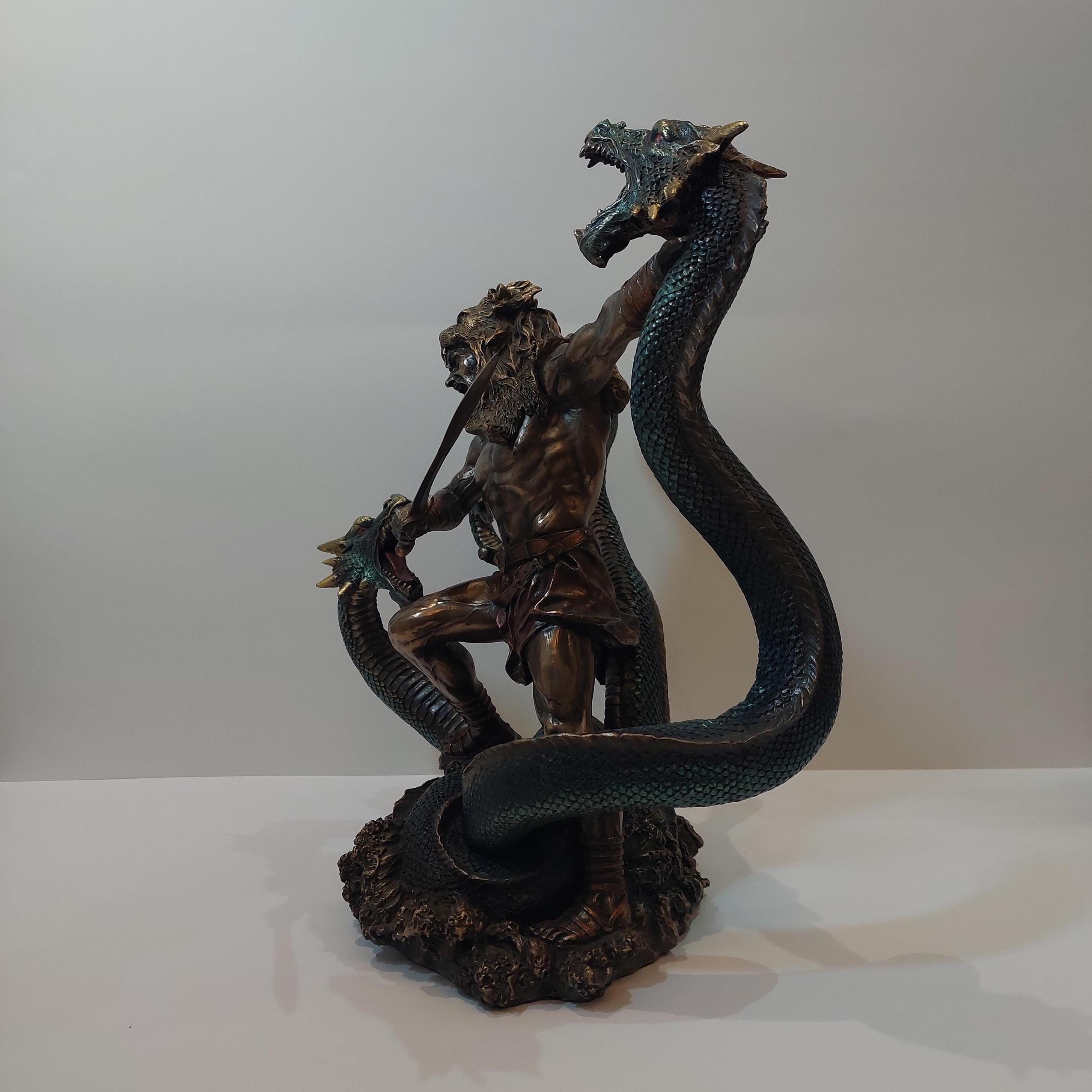 ヘラクレス像 第二の労働 レルネのヒュドラ ギリシャ神話 彫刻 31 cm