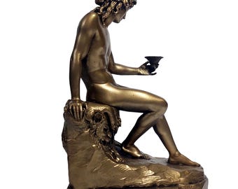 Bacchus Dionysus God of Wine Sculpture Greek Mythology Statue Exact Museum Copy Bronze Finish