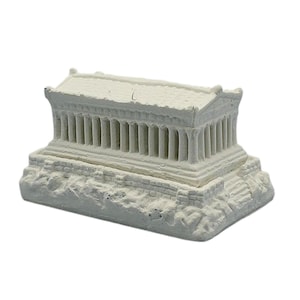 Parthenon Miniature White Alabaster Temple Of Athena Sculpture