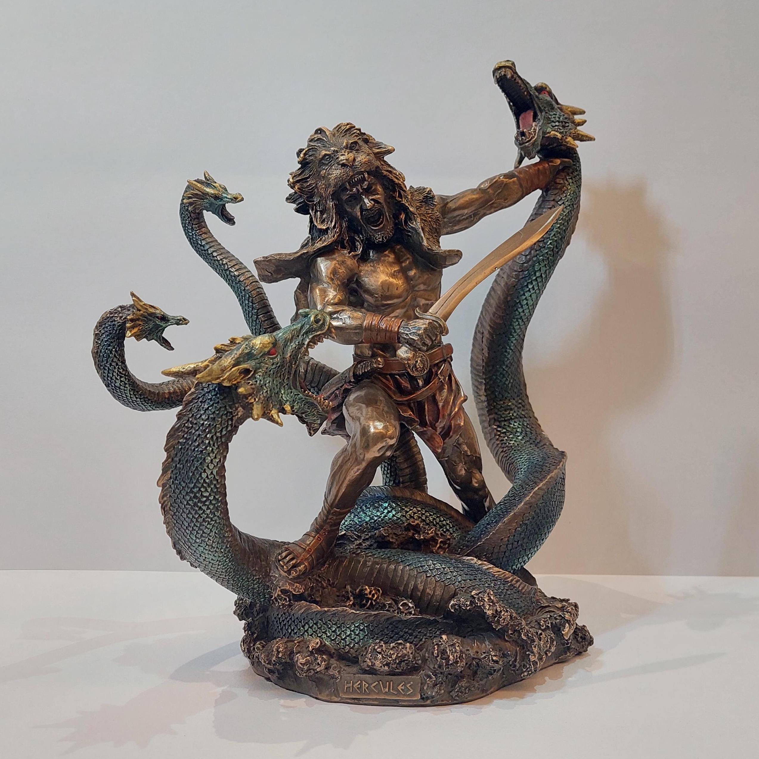 ヘラクレス像 第二の労働 レルネのヒュドラ ギリシャ神話 彫刻 31 cm