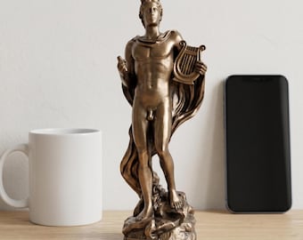 Apollo God Of Music Alabaster Bronze Finish Statue Roman Mythology Classic Sculpture Desktop Figurine