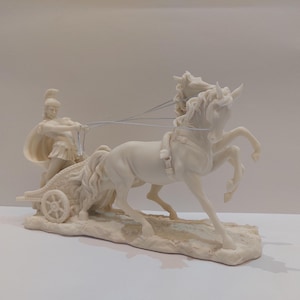Achille Eroe Troiano Carro Statua Mitologia Greca Scultura 26 cm