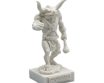 Minotaur Statue Alabaster Greek Mythology Handmade Figurine