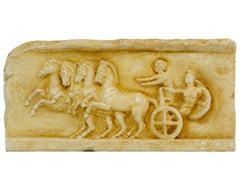 Ancient Greek Chariot Relief Plaster Apobates Race Plaque Acropolis Inspired