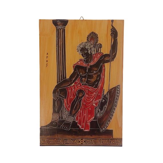 戦争の神アレスの壁アート ギリシャ神話の戦士パネル 手描き - Etsy 日本