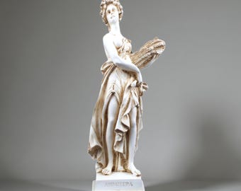 Demeter Statue Greek Goddess of the Harvest Patina Color 24cm - 945in