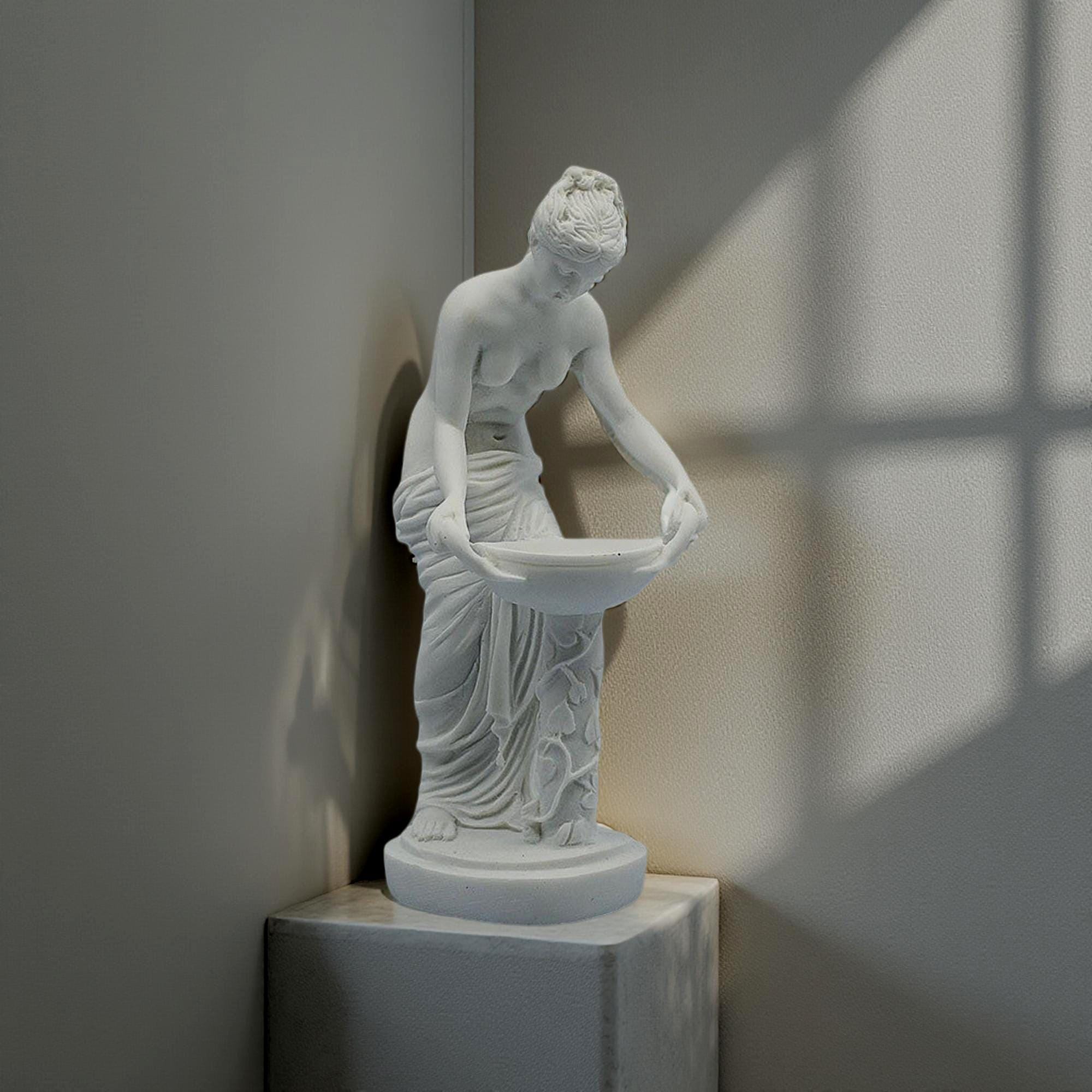 Hestia Statue Greek Goddess of the Hearth White Color Sculpture 22cm - 8.66in