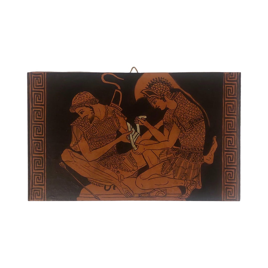 Achilles and Patroclus Wall Art Ancient Greek Warrior Scene Painting ...