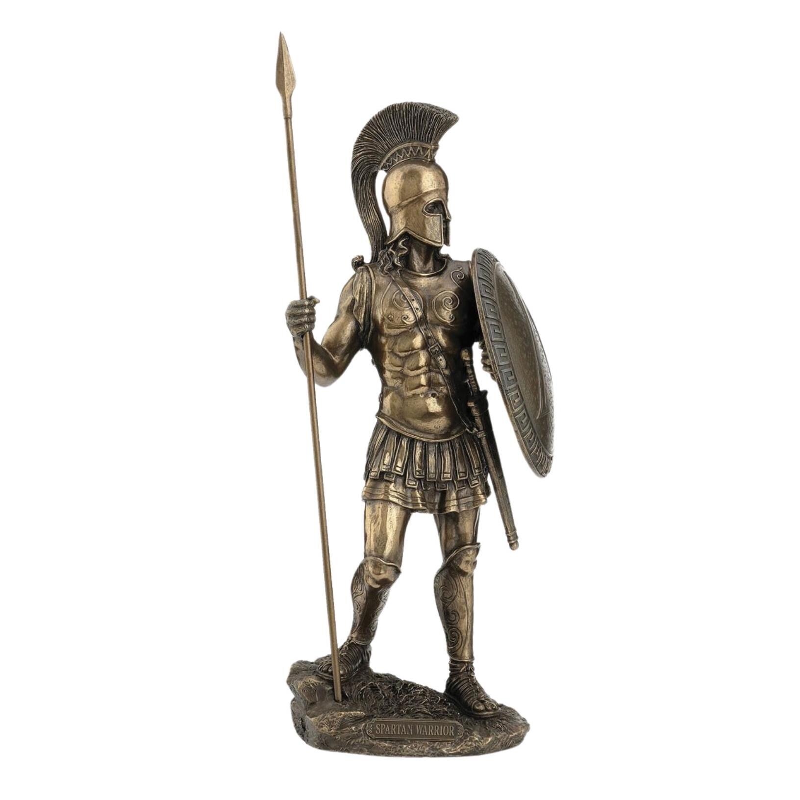 スパルタ戦士像 ブロンズカラー彫刻 36 cm 古代ギリシャ神話の置物