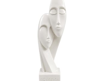 Brancusi Devotion Statue Abstract Couple Alabaster Sculpture Modern Art Figurine Romantic Home Decor