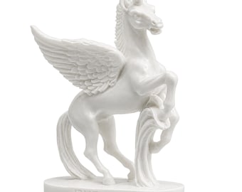 Pegasus Winged Horse Statue Alabaster Roman Mythology Sculpture Figurine Ancient Greece Divine Art Decor