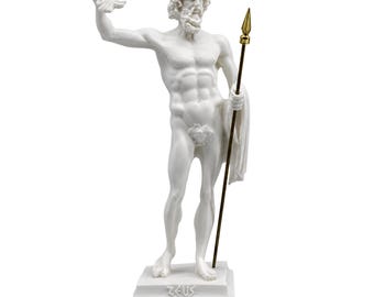 Zeus Jupiter standbeeld albast oude Griekenland Romeinse mythologie sculptuur beeldje koning God kunst