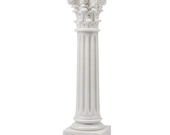 Corinthian Column Statue Alabaster Ancient Greece Architecture Pillar Sculpture Figurine Historical Art Desk Decor