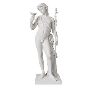 Bacchusstandbeeld van Bertel Thorvaldsen, gietstuk van albast, exacte museumreplica