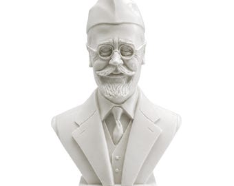 Eleftherios Venizelos Buste Standbeeld Albast Modern Griekenland Premier Sculptuur Beeldje Geschiedenis