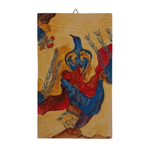 Minoan Blue Birds Wall Art Knossos Fresco Replica Hand Painted Painting