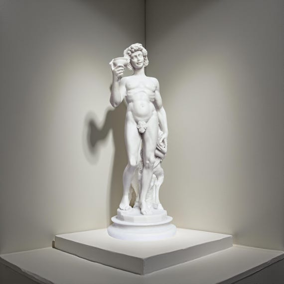 ディオニュソス神彫刻大理石鋳造像白色34 cm - 13インチ - Etsy 日本