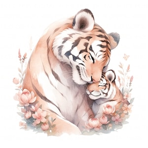 10 aquarela animal mãe e bebê clipart dia das mães clipart alta qualidade jpeg imprimível para diário de lixo scrapbook papel artesanato faça você mesmo