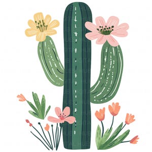 12 cliparts abstraits cactus pour chambre d'enfant dans une plante du désert succulente art minimaliste imprimable haute qualité JPEG art mural livre de contes pour chambre d'enfant