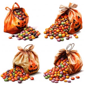 13 Halloween Candy Clipart Halloween Trick or Treats Halloween Sweet High Quality JPEG Printable For Scrapbook Junk Journals Paper Craft DIY