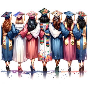 14 Graduation Cap Diploma Clipart Watercolor Perfect Student Gift Idea Diploma Printable High Quality JPG Junk Journal Scrapbook Paper Craft