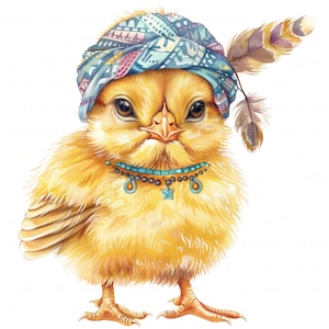 10 imágenes prediseñadas de pollo de Pascua enojado, imágenes prediseñadas de polluelo de acuarela, imágenes prediseñadas imprimibles en formato JPEG de alta calidad para diario basura, manualidades de papel, álbumes de recortes, arte infantil, bricolaje