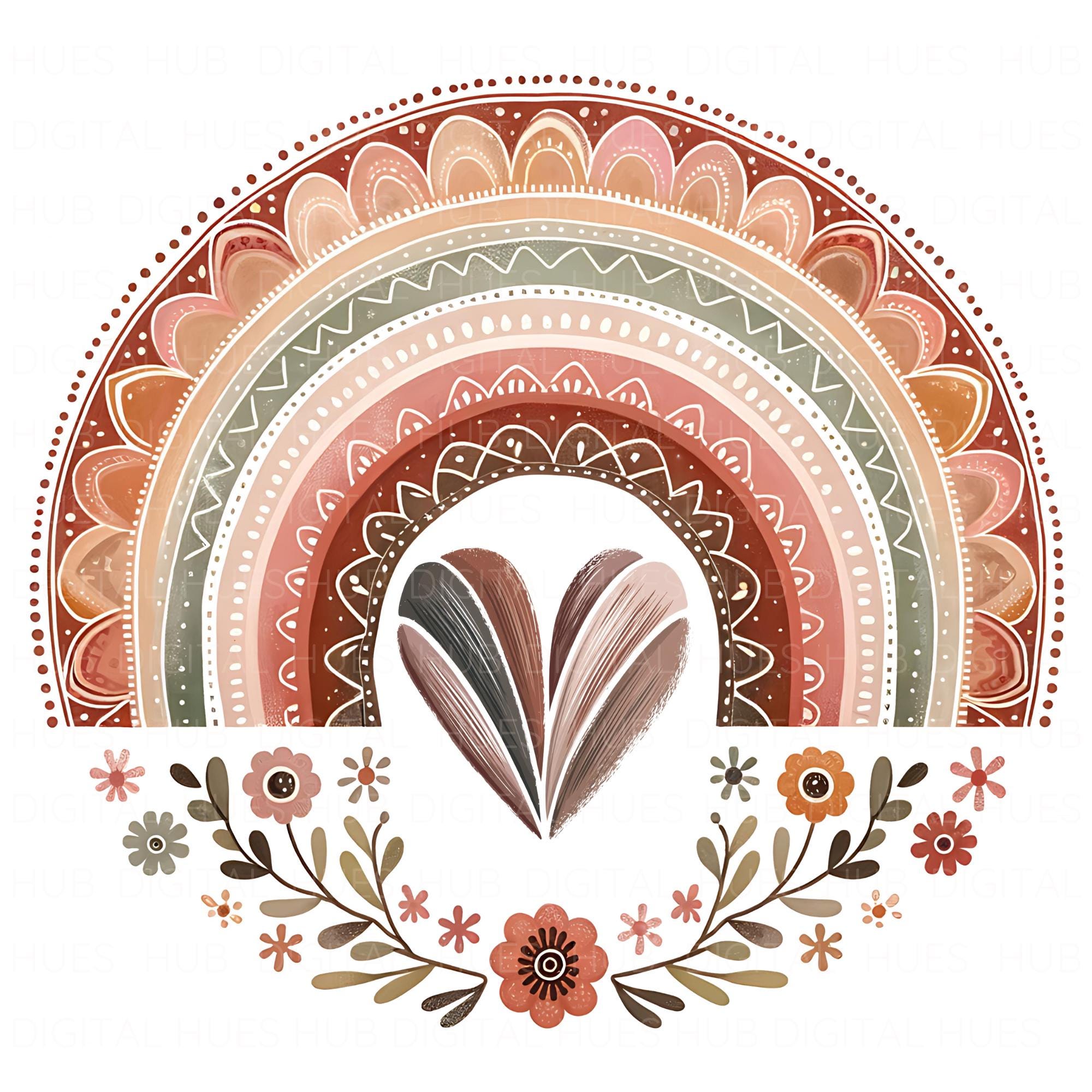 18 Boho Rainbow Clipart Watercolor Nursery Rainbow Pastel Boho Stickers ...