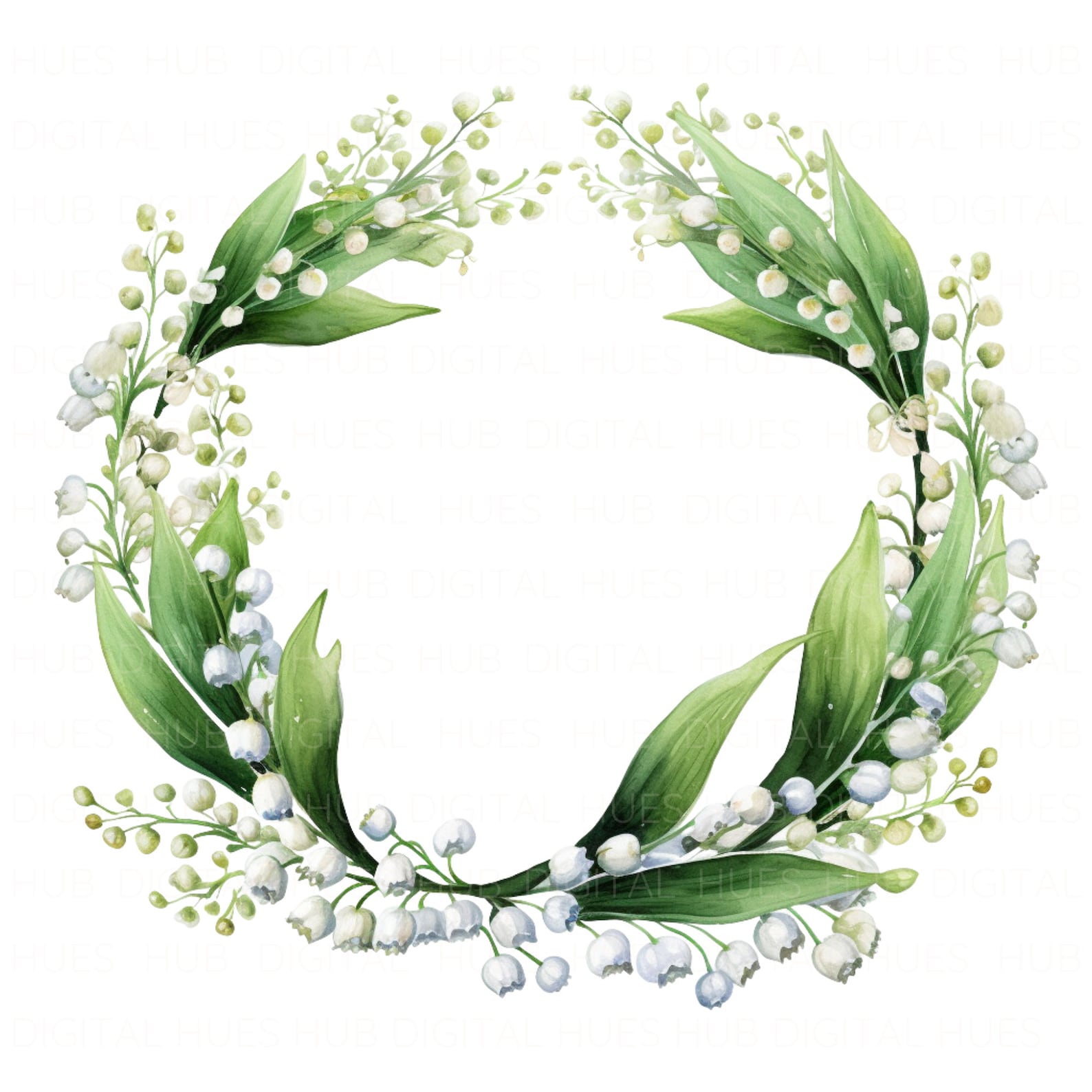 15 Lily of the Valley Wreath Clipart Bundle Printable Flower Clipart ...