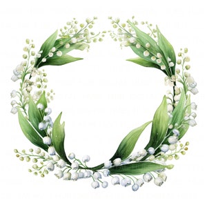 15 mughetto ghirlanda clipart bundle stampabile fiore clipart alta qualità JPEG per scrapbooking junk journal carta artigianale ghirlanda floreale