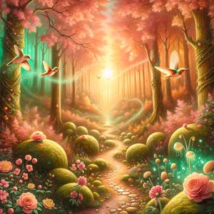 11 Magical Forest Painting Clipart Watercolor Fantasy Background Printable High Quality JPEG Junk Journal Card Making Wall Decor Paper Craft