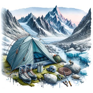 16 Camping Tent Clipart Watercolor Outdoor Nature Adventure Traveling Graphics Printable High Quality JPG Junk Journal Scrapbook Paper Craft