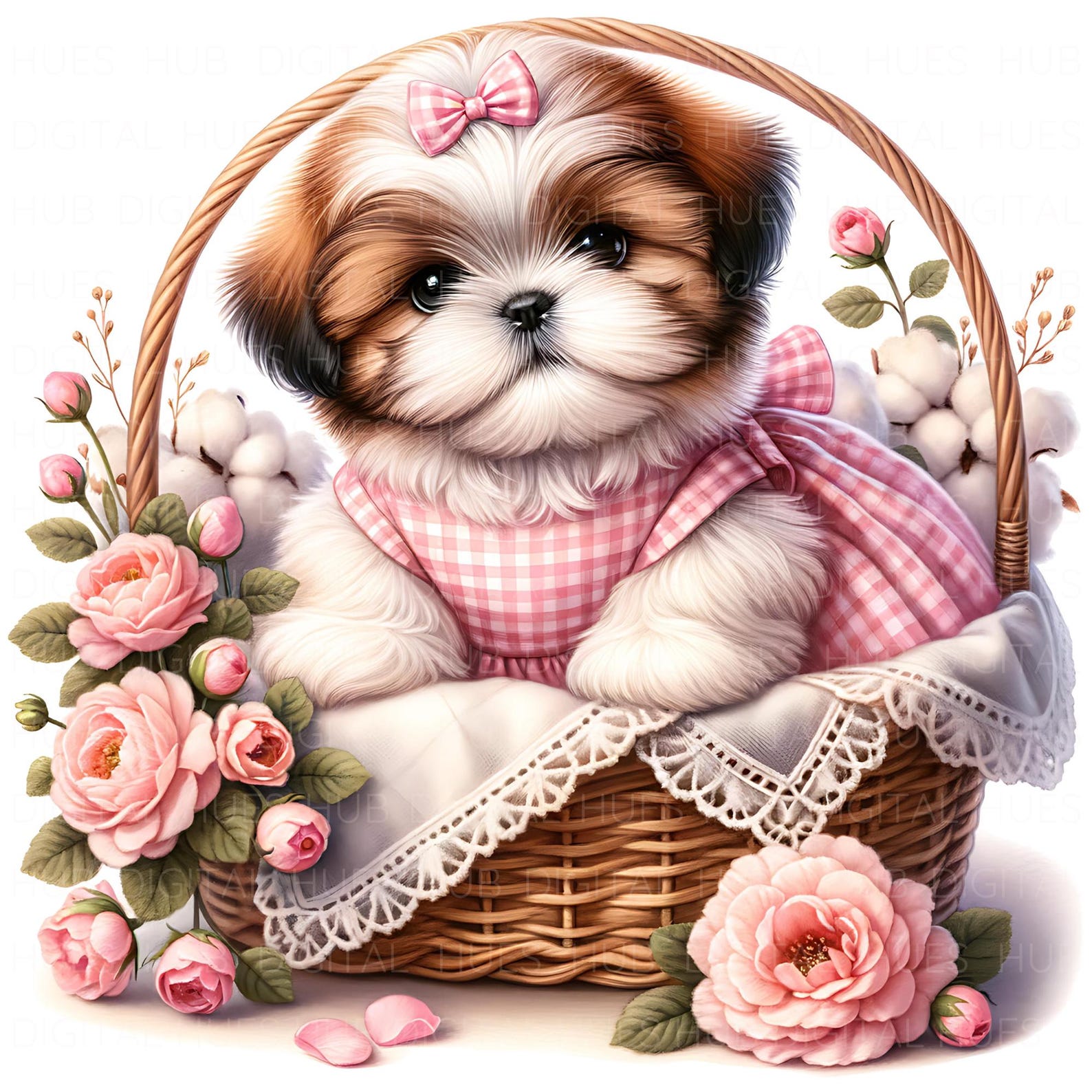 12 Shih Tzu Dog Clipart Watercolor Small Dog Breed Graphics Art ...