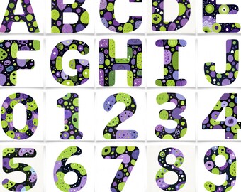 36 Neon Alphabets And Numbers Clipart Kids Doodle Alphabets Numbers Printable High Quality PNG Classroom Alphabets Neon Numbers Sublimation