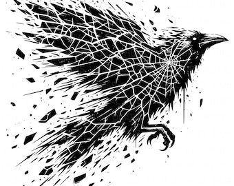 11 Abstract Halloween Raven Clipart Watercolor Gothic Raven Halloween Crow Printable High Quality PNG For Junk Journal Scrapbook Paper Craft