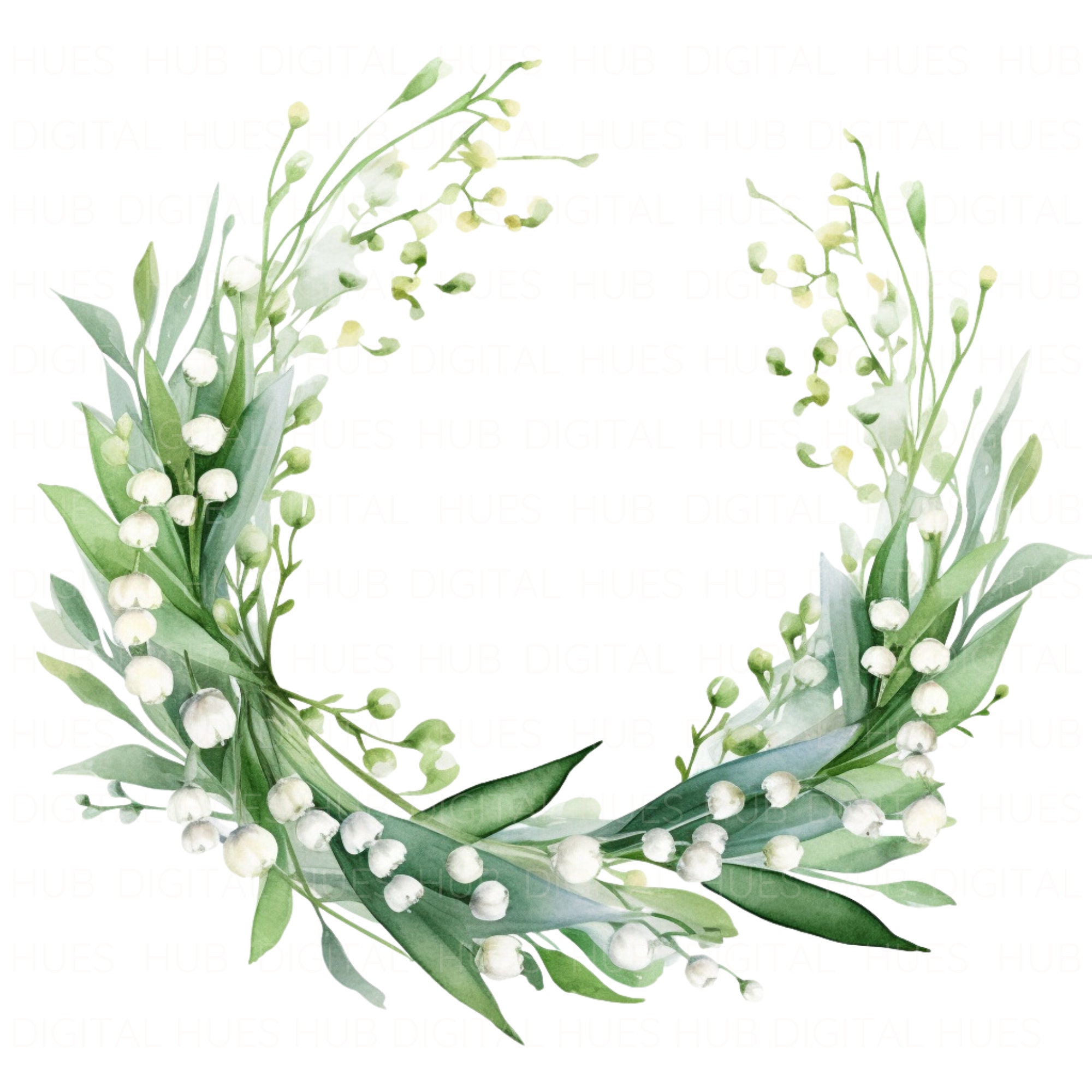 15 Lily of the Valley Wreath Clipart Bundle Printable Flower Clipart ...
