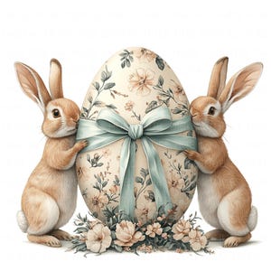 14 lapins de Pâques en équilibre oeuf de Pâques Clipart aquarelle lapin mignon imprimable haute qualité JPEG Junk Journal Paper Craft Scrapbook Nursery