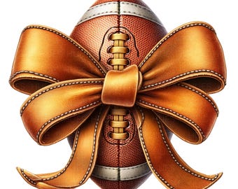 11 Football Bow Clipart Football Coquette Sports Ribbon Game Day Bow Printable High Quality JPEG Junk Journal Paper Craft Scrapbook Decor