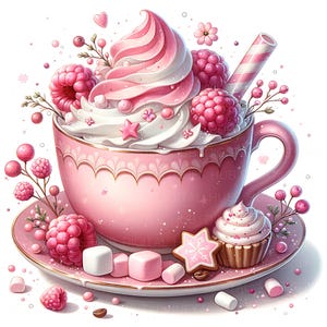 11 Caneca de café rosa clipart aquarela caneca de café rosa amante de café arte imprimível alta qualidade jpeg para diário de lixo papel artesanato scrapbook