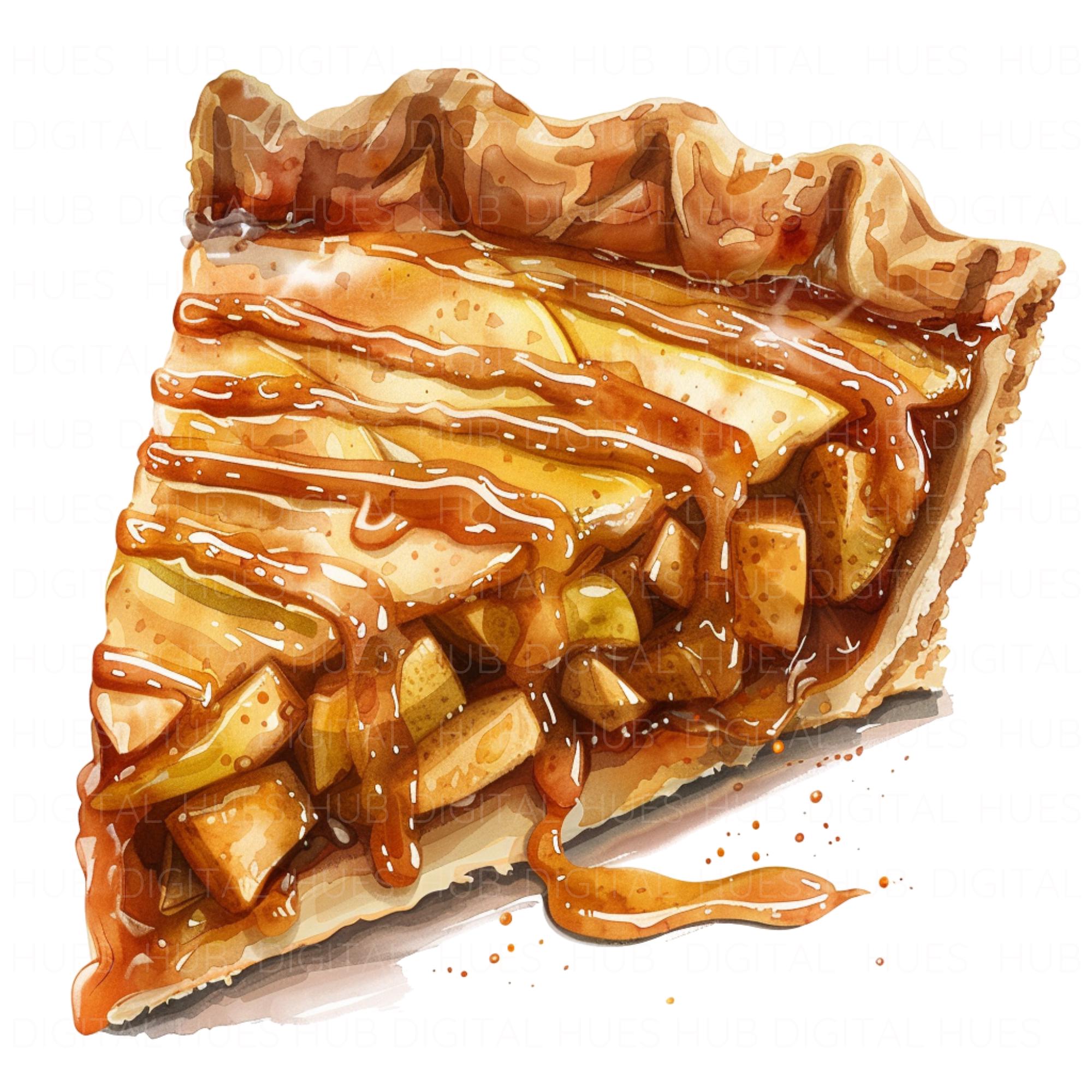 12 Apple Pie Slice Clipart Watercolor Farmhouse Baking Food Menu Clipart  High Quality JPEG Printable for Scrapbook Junk Journal Paper Craft - Etsy, image size:2000x2000