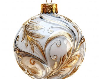 11 Silver Christmas Bauble Clipart Watercolor Festive Vintage Bauble Printable High Quality PNG For Junk Journal Paper Craft Scrapbook Card