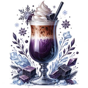 10 clipart de café gelado de inverno aquarela copo de café gelado café frio para impressão em JPEG de alta qualidade para diário de lixo papel artesanato scrapbook