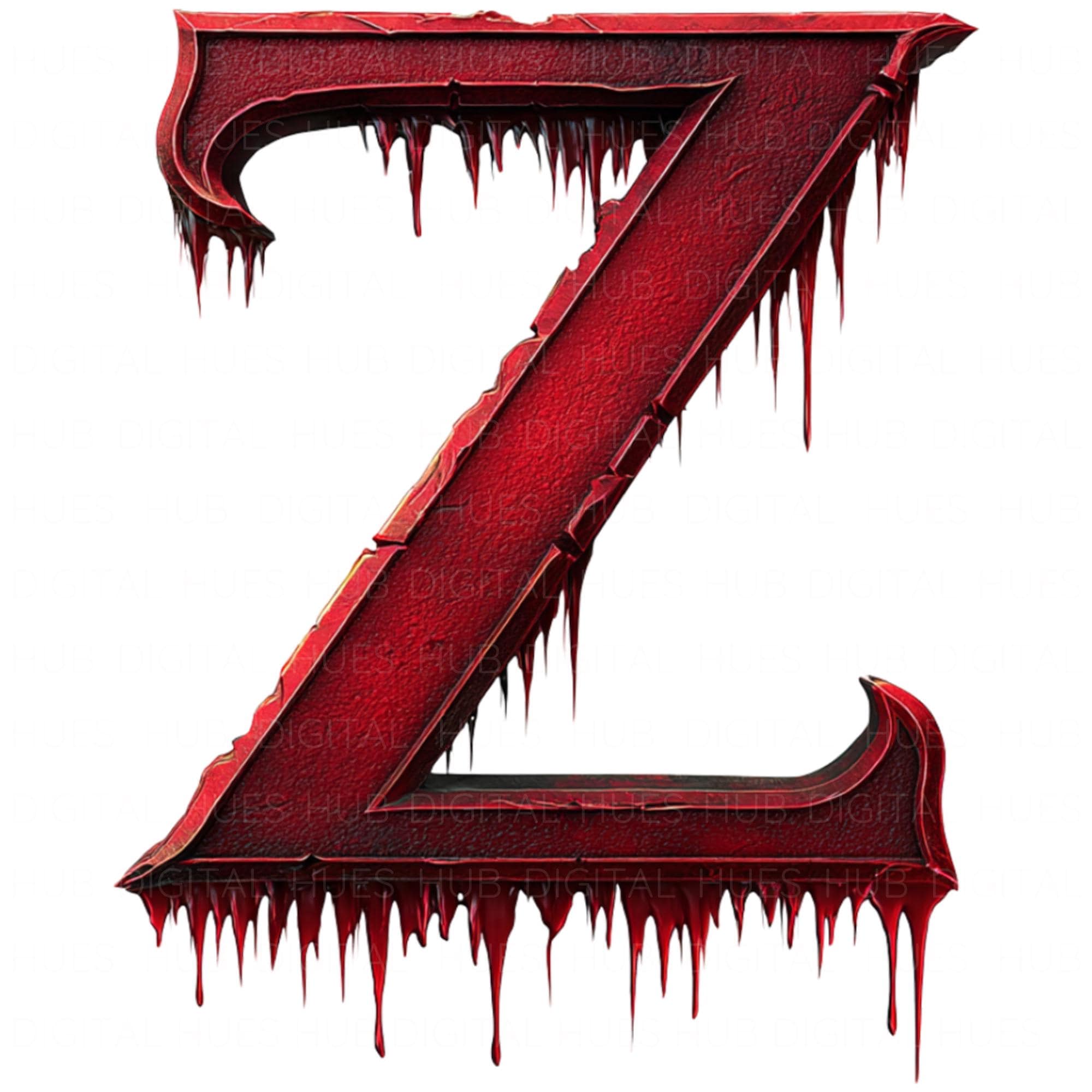 36 Bloody Dripping Alphabet Numbers Clipart: Watercolor Horror