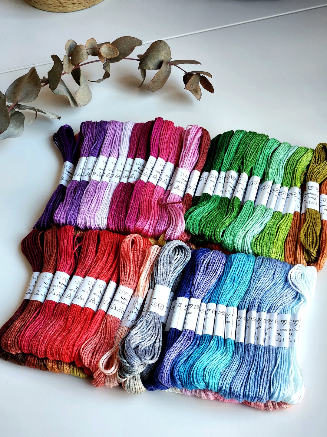 X 100 CXC Embroidery Thread Livava 5m Rainbow Colours All 100 Colours