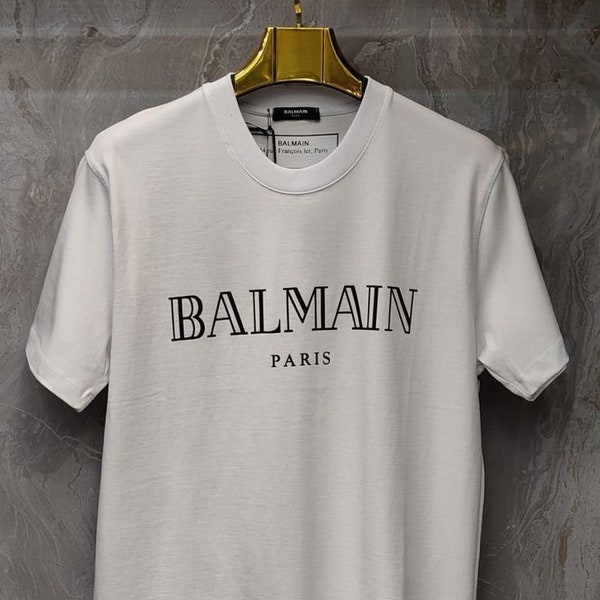 Camiseta vintage Balmain, camiseta blanca, talla L