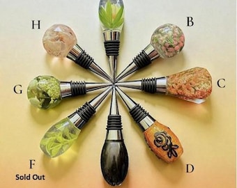 Tapón de vino de resina hecho a mano • Accesorio de bar único