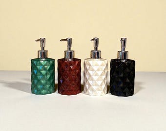Dispensador de jabón de resina epoxi / Decoración geométrica para baño