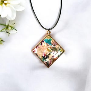 Multi-colored swirl polymer clay pendant necklace | Petite pendant | Great gift idea for a friend or birthday | Unique and affordable