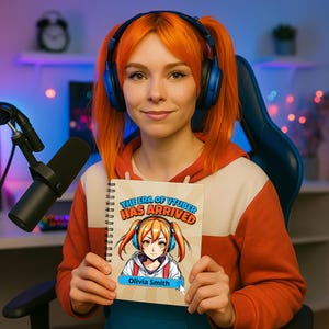 Personalized Vtuber Notepad: Anime Girl Spiral Notebook
