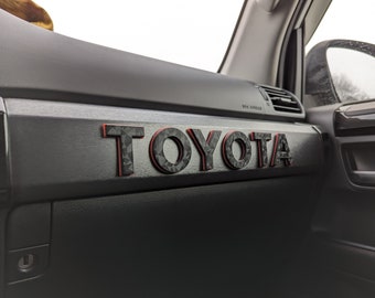 TOYOTA 4Runner & FJ Cruiser Passenger Dash Trim Garnish Heritage Raised Two-Toned Letters