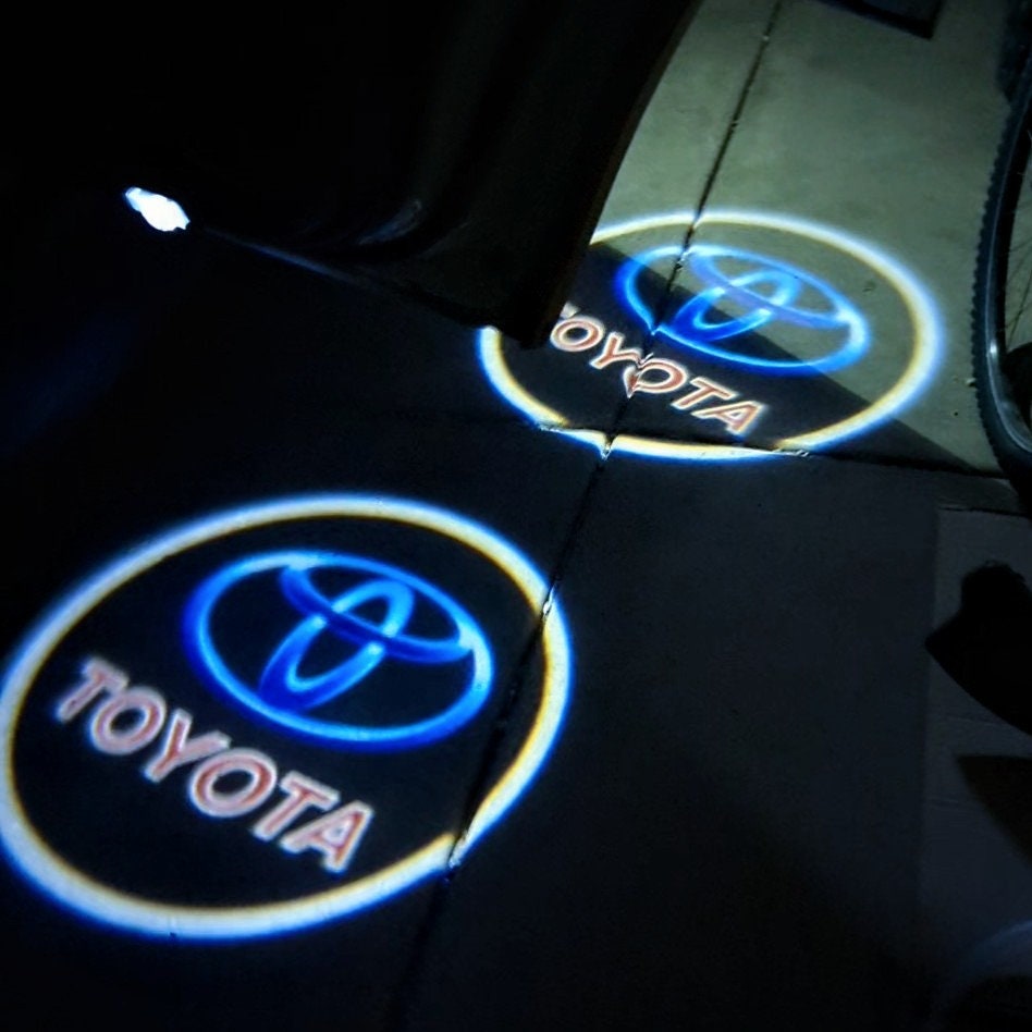2 Pcs Logo Projector Cordless Car Door Light Punch-free Adhesive Car Brand  Logo Projection Lamp Auto